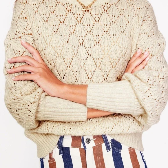 Boden Chunky pointelle sweater warm ivory - Picture 2 of 12